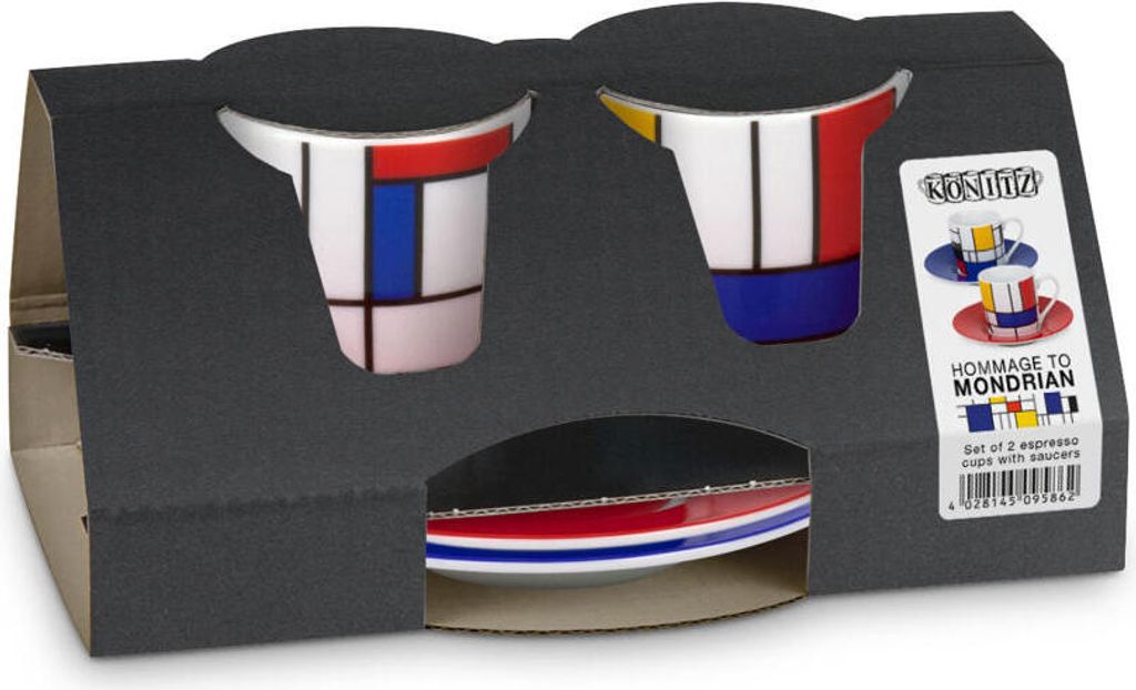 Könitz Hommage to Mondrian Espresso Geschenkset, 4-tlg., 2 Produktbild 