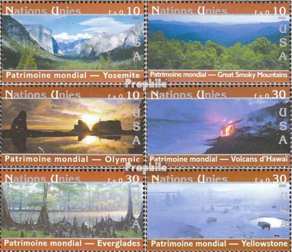 Briefmarken UNO - Genf 2003 Mi 475-480 (kompl.Ausg.) gestempelt USA