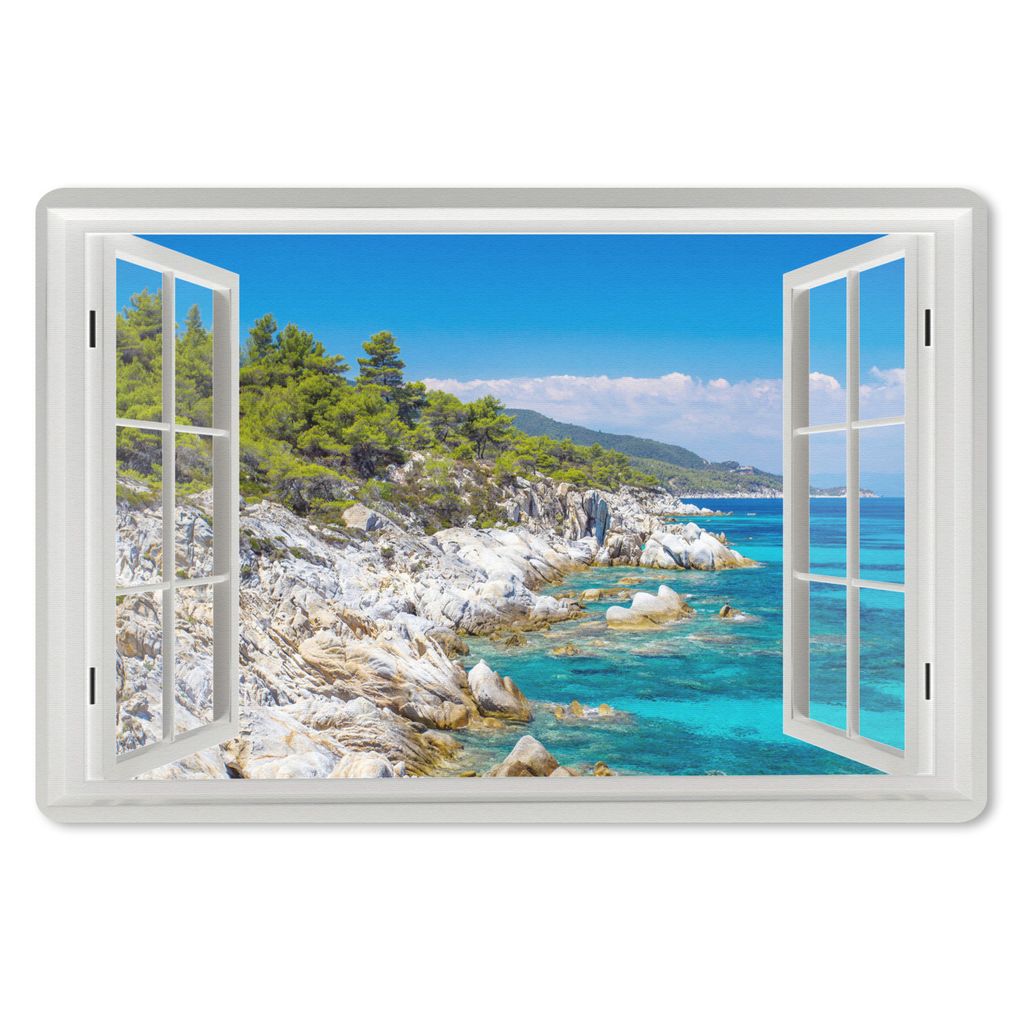 MuchoWow Mauspad Mousepad Aussicht - Meer - Felsen 27x18 cm - Mousepads - Maus Mat - Pad - Mausunterlage - Büroartikel - Desk Matten