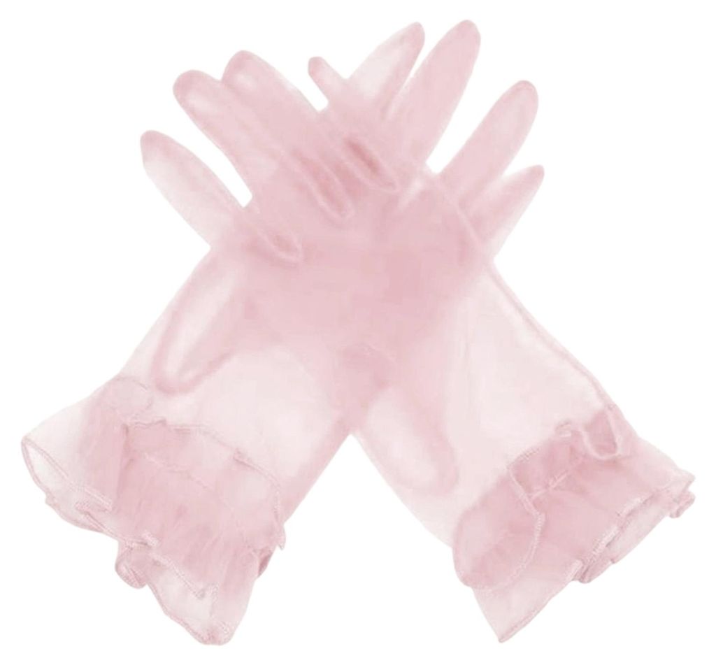Damen-Rüschen-Tüllhandschuhe, transparente Handgelenkhandschuhe im Retro-Stil, kurze Brauthandschuhe für Abschlussball, Abendveranstaltung, Cosp...