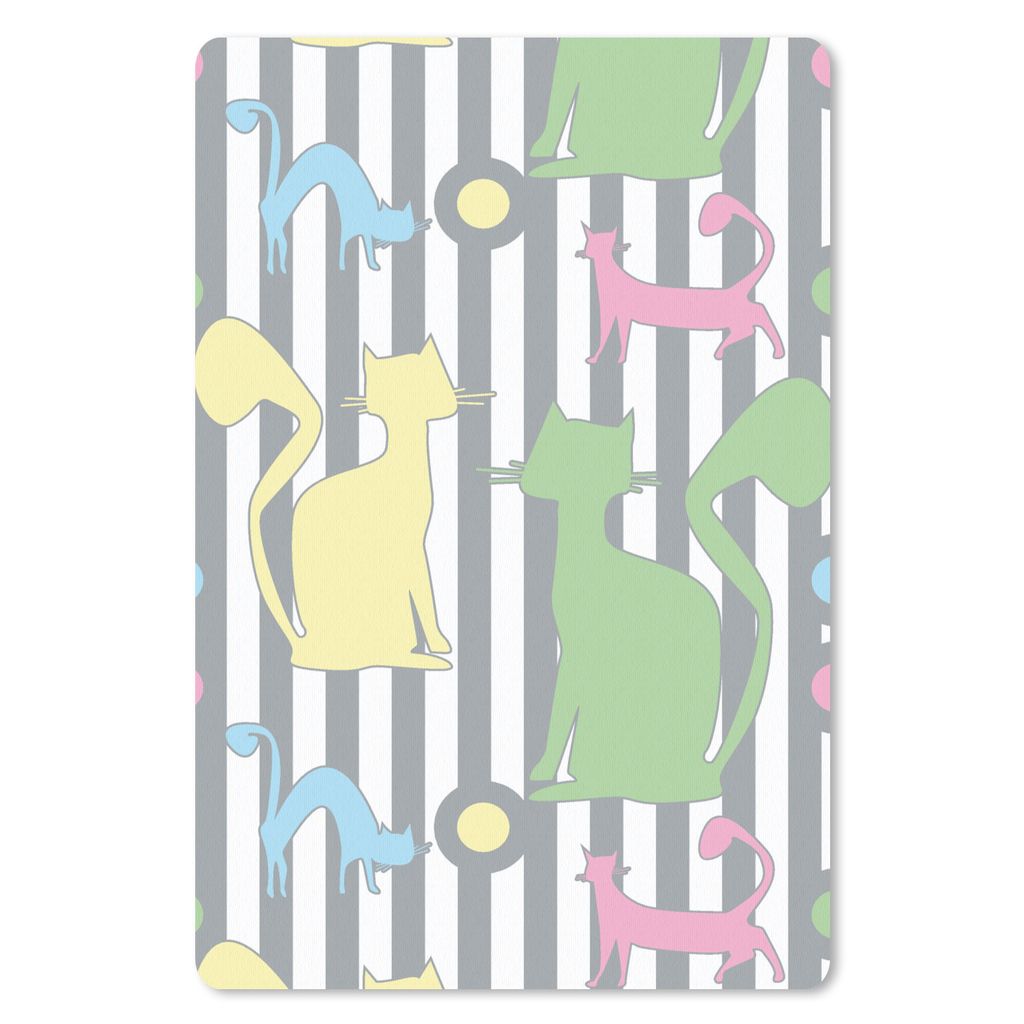 MuchoWow Mauspad Mousepad Katzen - Pastell - Tiere 18x27 cm - Mousepads - Maus Mat - Pad - Mausunterlage