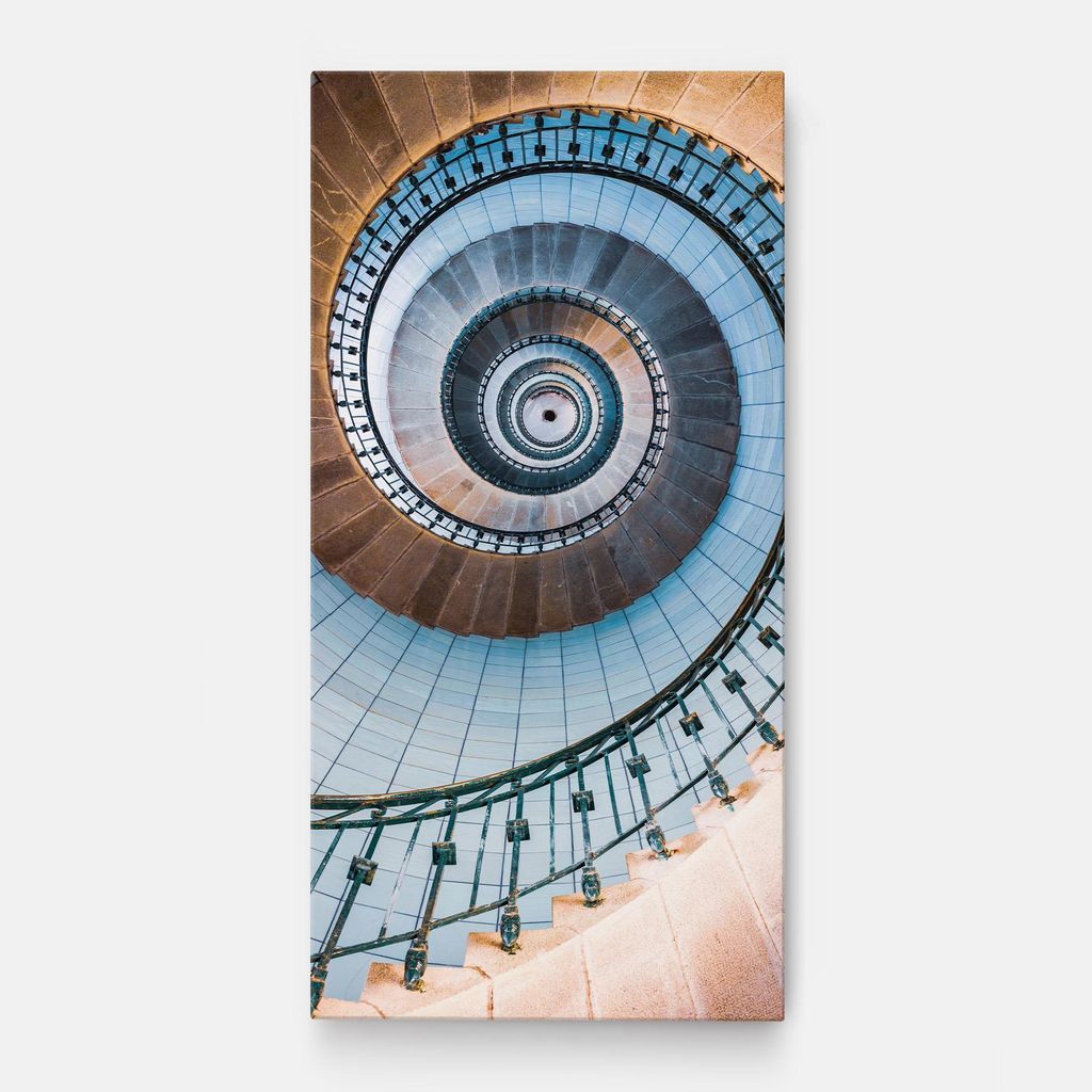 ARTHUB Leinwandbild 60x120 cm, Blue Opaline Stairs | Wohnzimmerdekoration, Hängende Bilder, Wanddekoration, Heimdekoration, Abstrakte, Optische ...