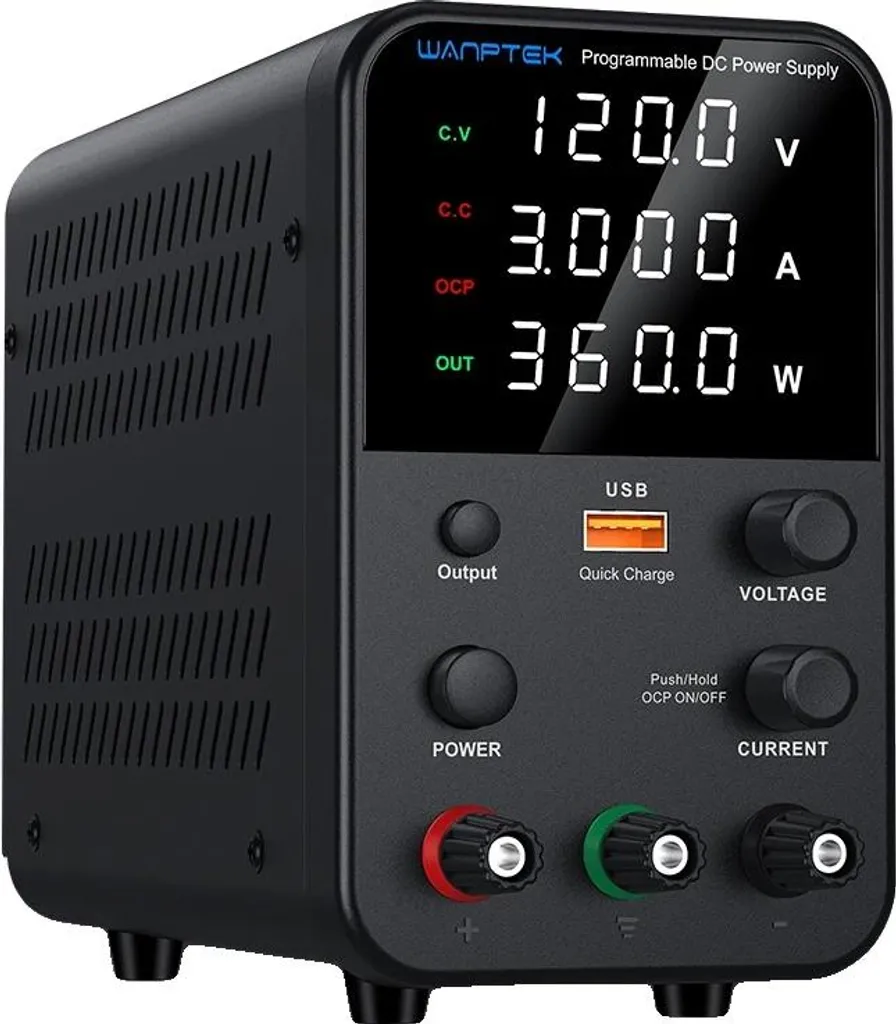 Alimentatore da laboratorio, tensione regolabile, elevata potenza di uscita, WPS1203H 120 V 3 A