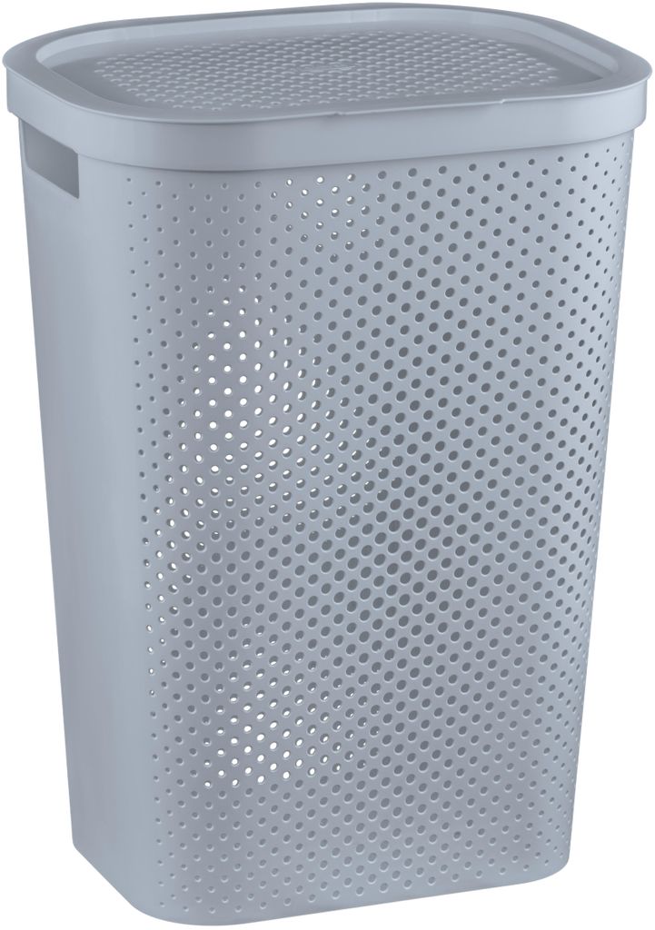 Curver INFINITY Wäschebox mit Lochmuster, 60 l, Grau Produktbild 
