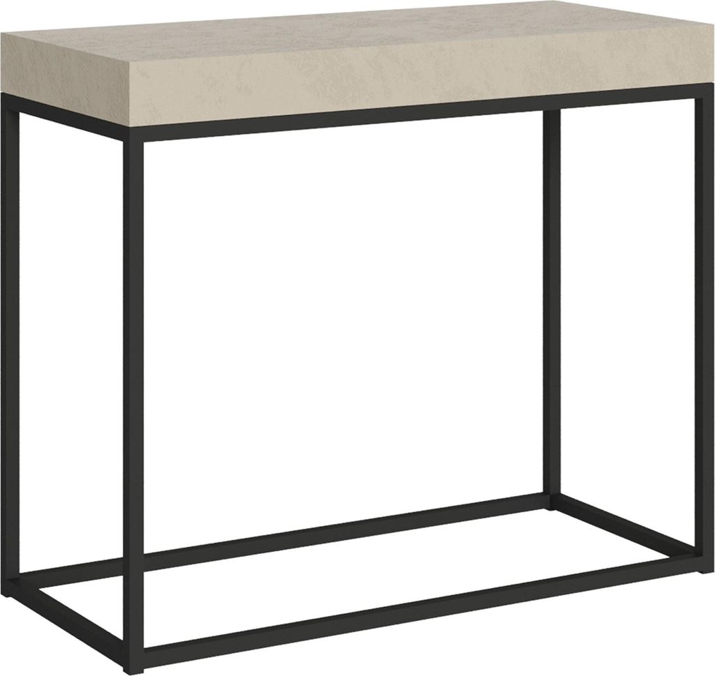 ITAMOBY - Ausziehbarer Konsolentisch 90x40/196 cm Nordica Small Kaschmir mit Eisenrahmen aus Anthrazit