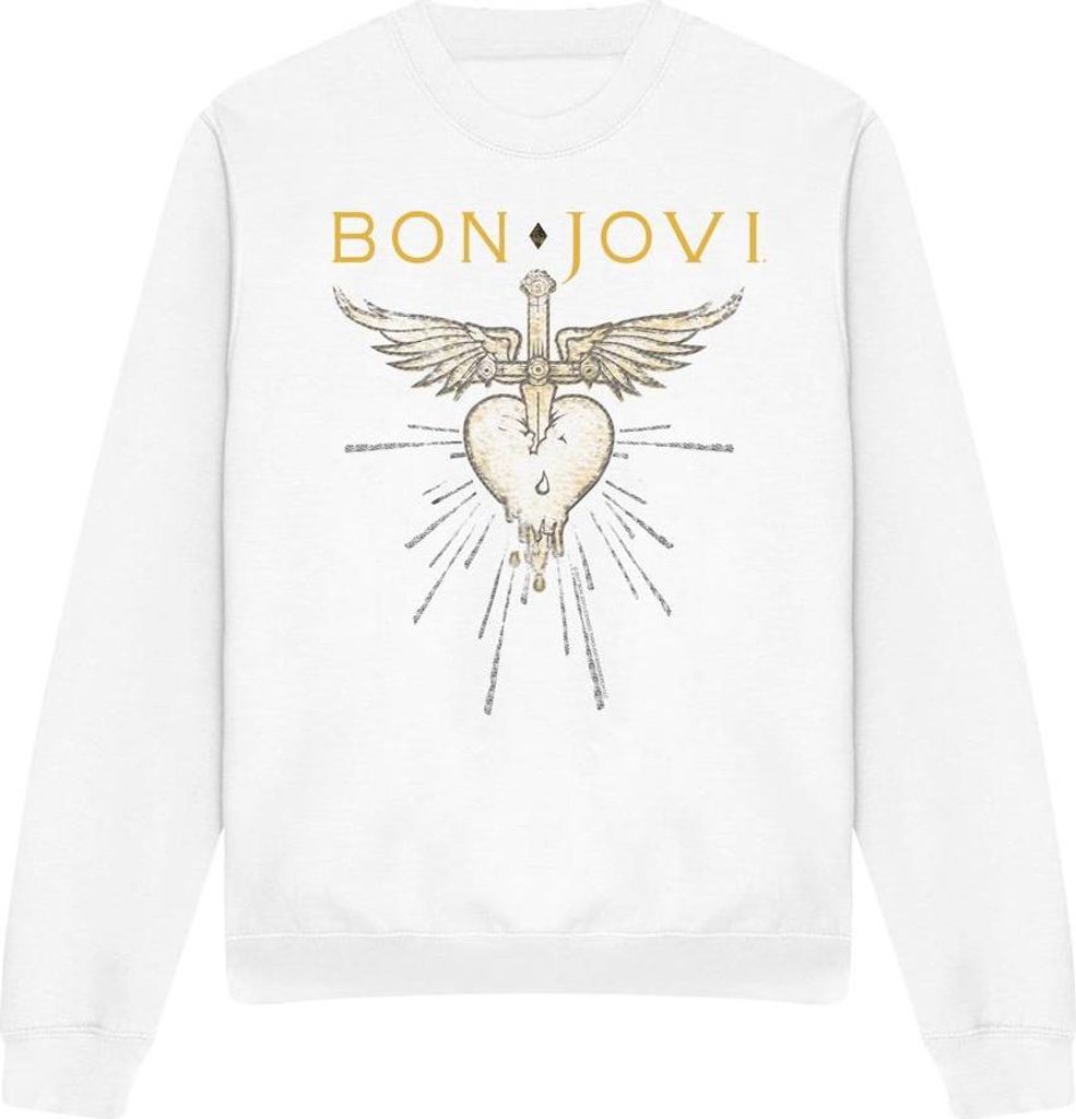 Bon Jovi - "Greatest Hits" Sweatshirt für Herren/Damen Uni TV20650 (L) (Weiß)