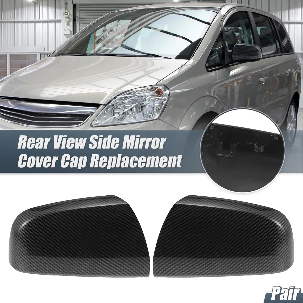 Paire de Coques Rétroviseurs Style Carbone pour Vauxhall Zafira B Mk2 Noir