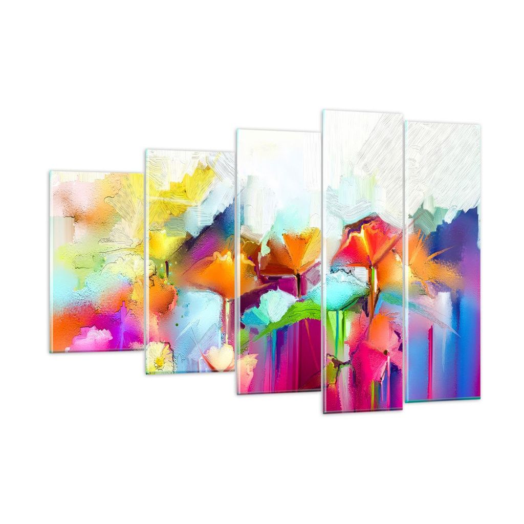 Bilder auf glas - Blumen Wiese Sommer - 150x100cm - Glasbilder - Wandbilder - Kunstdruck - zum Aufhängen bereit - Wanddekoration aus Glas - Glas B...
