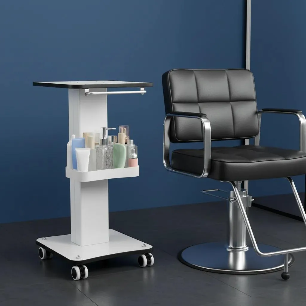 Chariot de spa mobile blanc idéal pour soins de manucure et esthétique - 11