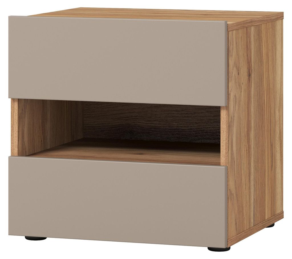 Masseno Nachttisch PRESARO Nachtschrank Beistelltisch für Schlafzimmer 46 x 45,5 x 40,5 cm Beige