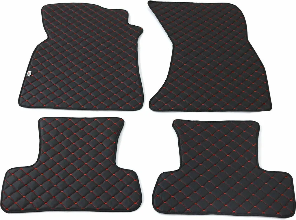 Tappetini Audi Q5 FY 2017-2024 Similcuoio Rosso Nero | Set 4 Pezzi