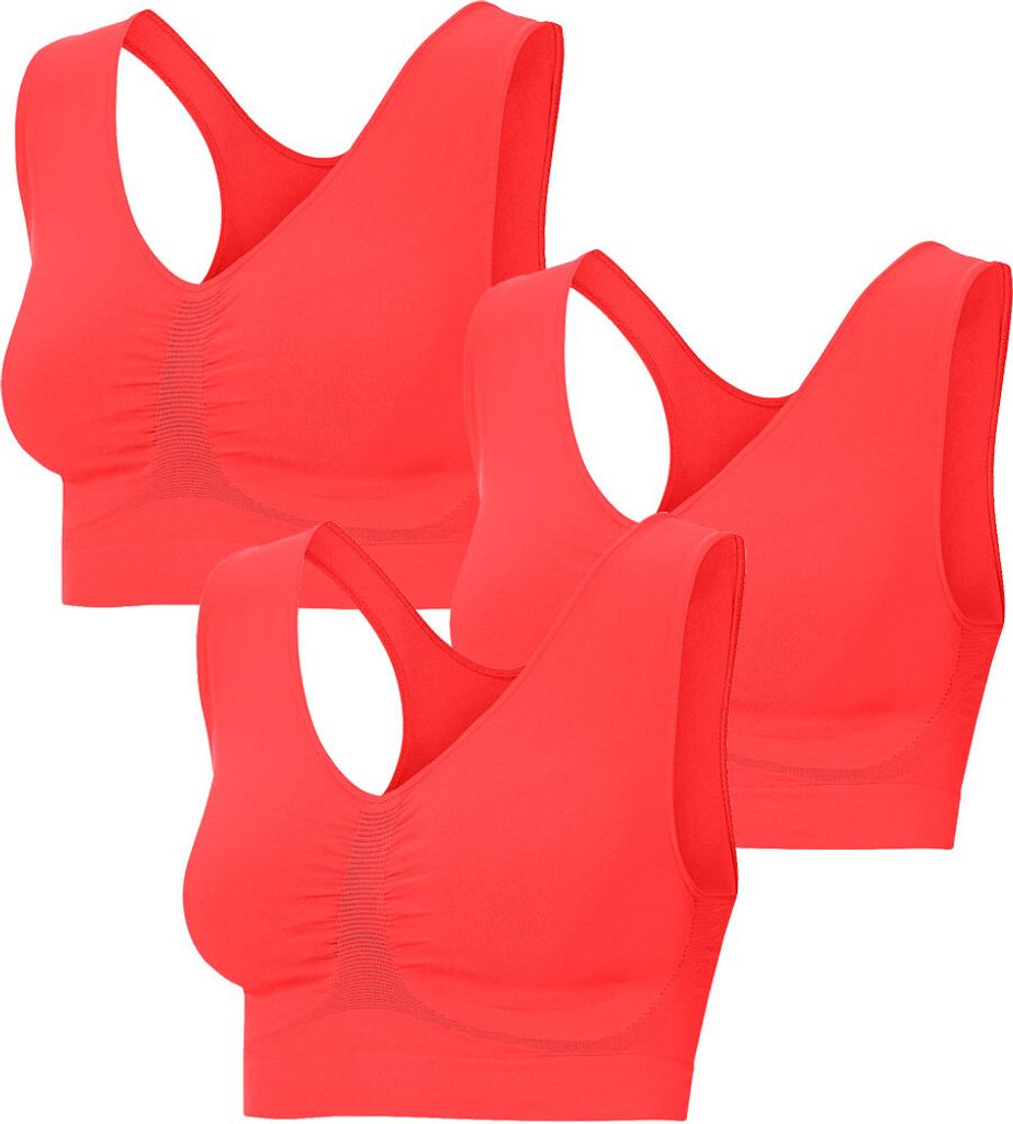 Patsy & Lou Damen 3er Pack Sport-BH, atmungsaktiv und feuchtigkeitsregulierend