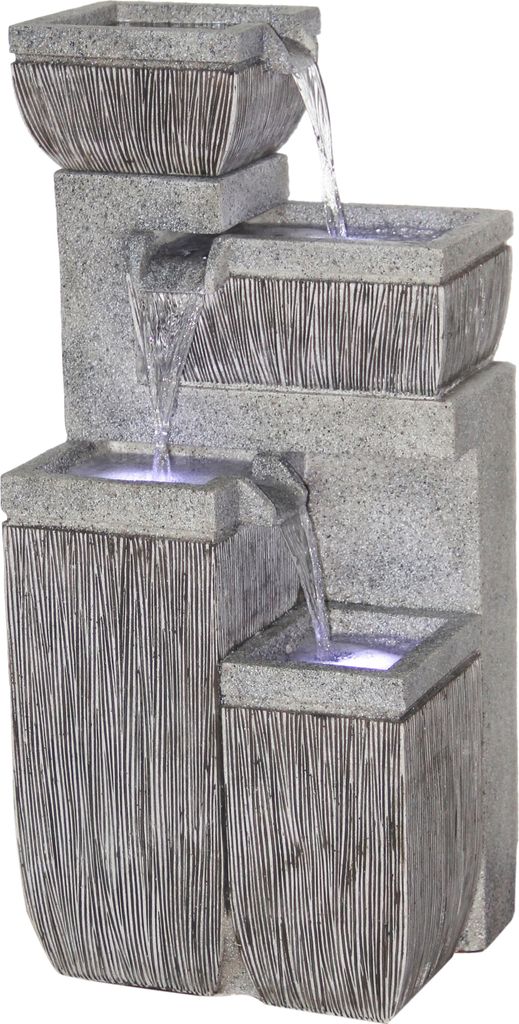 dobar Großer Design Garten-Brunnen mit Pumpe und LEDŽs, Produktbild