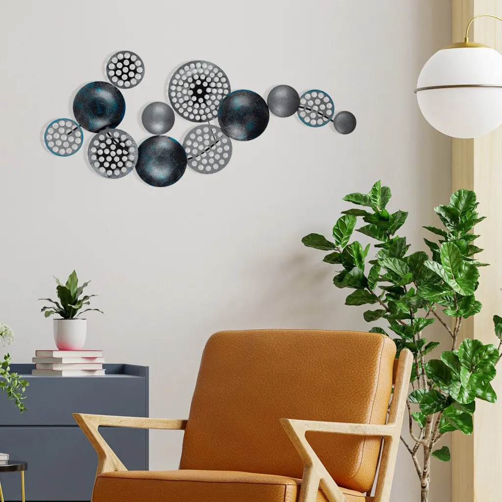 Tableau en Métal Design Wallity Bronte Sculpture Murale 90 cm de Large