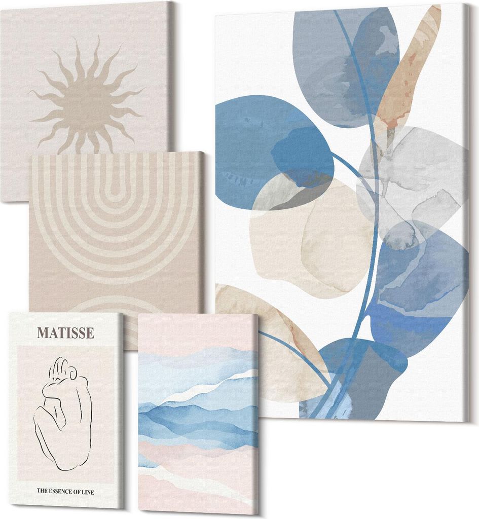 Leinwandbilder Mehrteilig 5-teilig – Modernes Design – Hochwertiger Polycanvas Kunstdruck – Wanddekoration & Wandkunst – Bilder für Zuhaus...