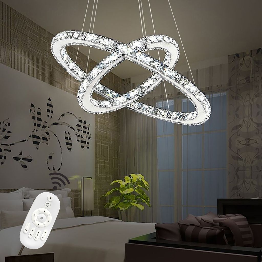 60W LED Kronleuchter Acryl Hängeleuchte Deckenleuchte Lüster Kaltweiß Wohnzimmer