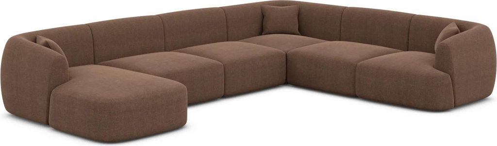 Strukturstoff U-Form XXL Wohnlandschaft Elvira Braun Links