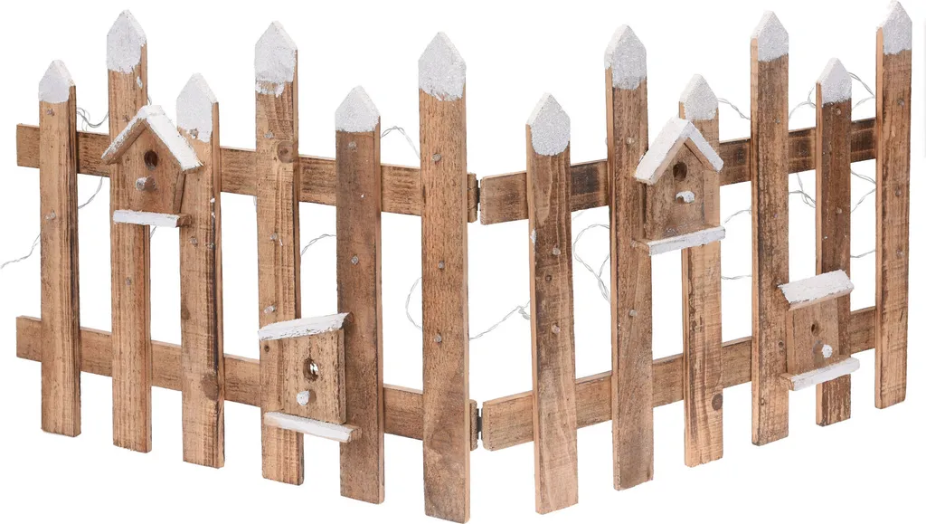 Clôture de jardin Noël 30 LED blanc chaud 100x40 cm à piles - Décoration