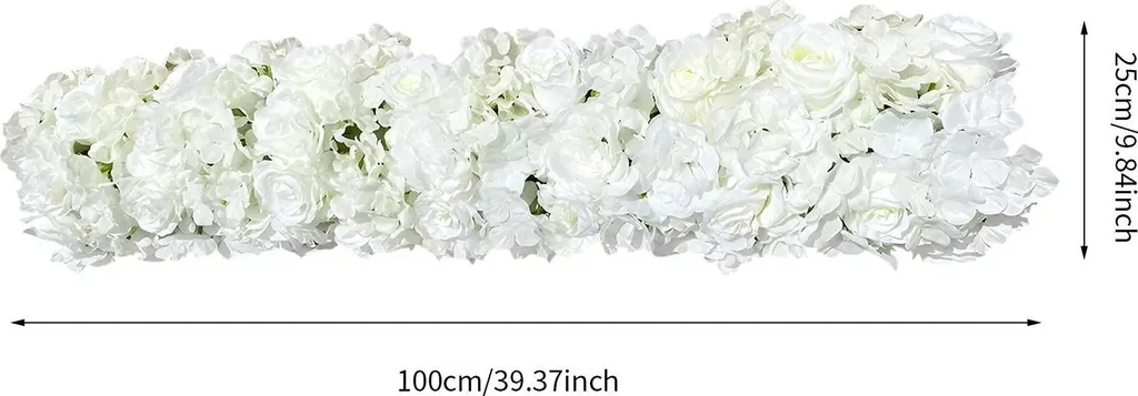 Kit Décoration Mariage Fleurs en Soie Blanche avec Ruban de 1 Mètre
