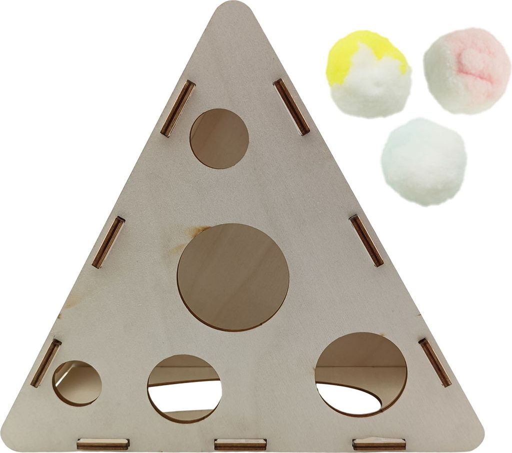 Katzen-Puzzle-Box, interaktives Haustierspielzeug für Hauskatzen, hölzernes Kätzchenball-Labyrinth-Spiel, lustige Spielzeit, pädagogisches Katz...