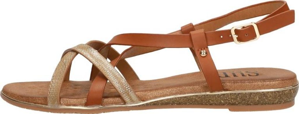 SUB55 Sandalen Plat Sandalen Plat - Cognac - Maat 39