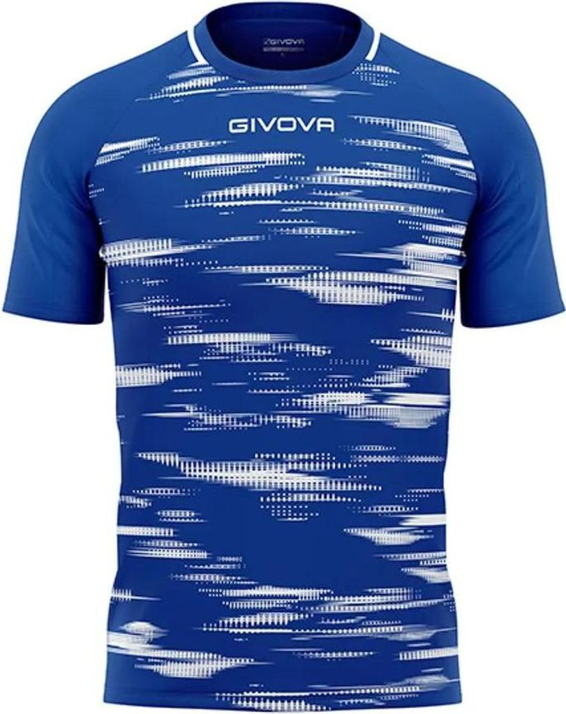 Sport-T-Shirt Givova Pixel Royal-Weiß Blau