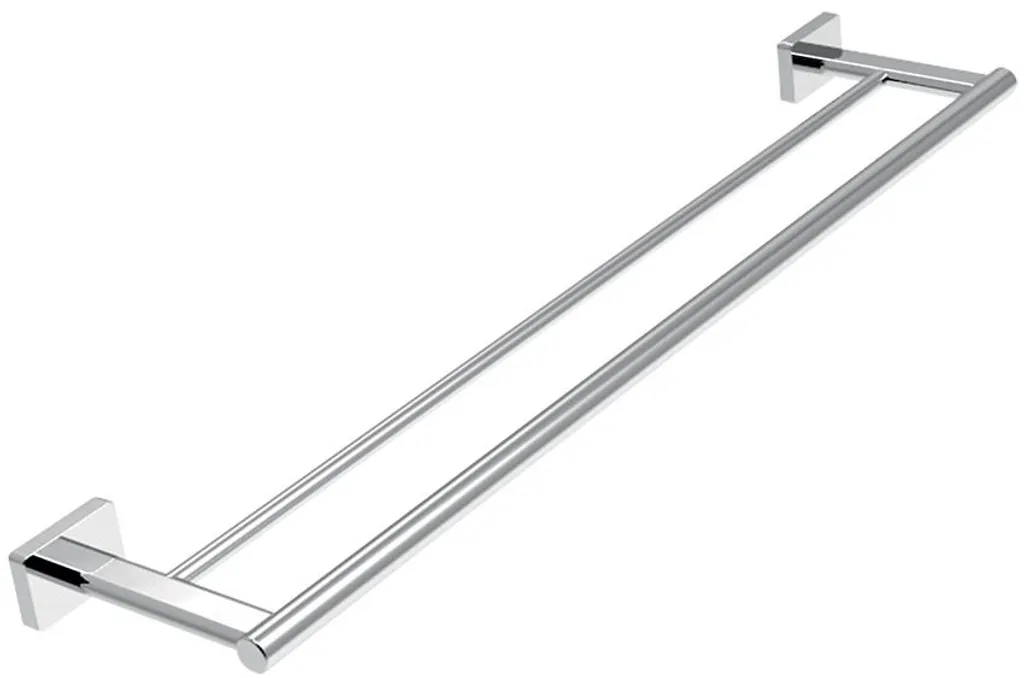 Doppio Portasciugamani Ferro Greta 60cm Cromo | Spazio e Brillantezza