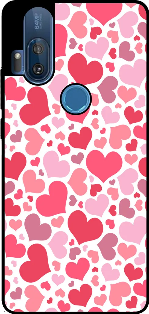 Smartphonica Custodia per telefono adatta a Motorola One Hyper con stampa di cuori - Custodia Backcover in TPU con design a cuori - Custodia per bambini con design a cuori