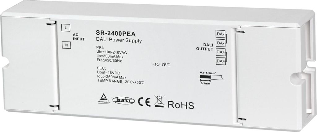 DALI Bus-Stromversorgung 250mA – 16V DC Einbaugerät IP20 | SR-2400PEA