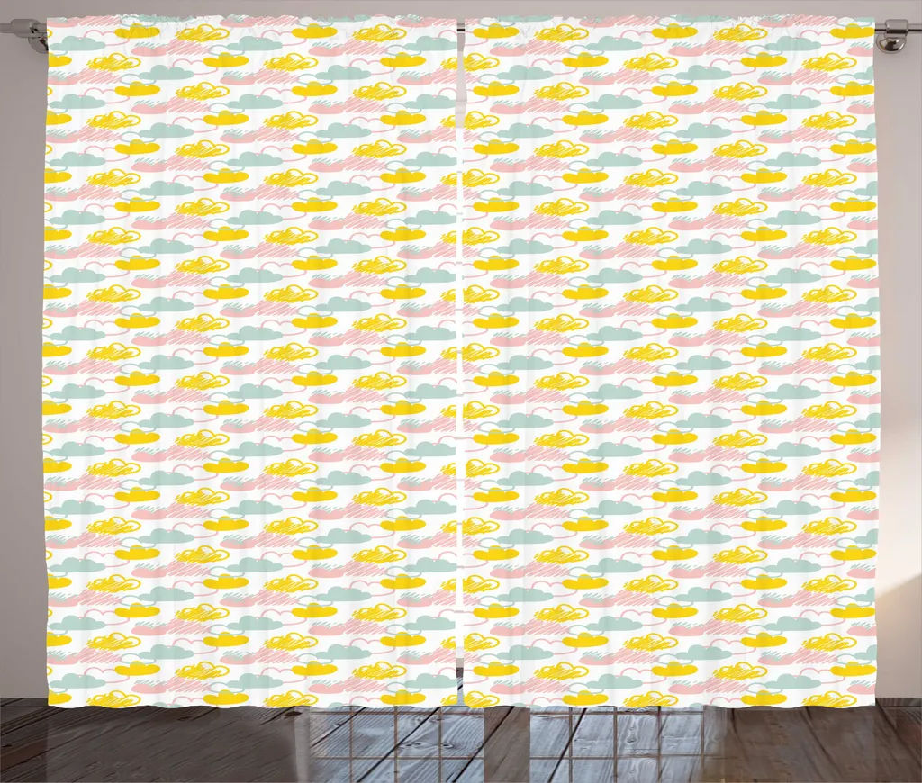 Tende ABAKUHAUS Soggiorno 280x245 cm Rosa e Giallo - Stile Rustico