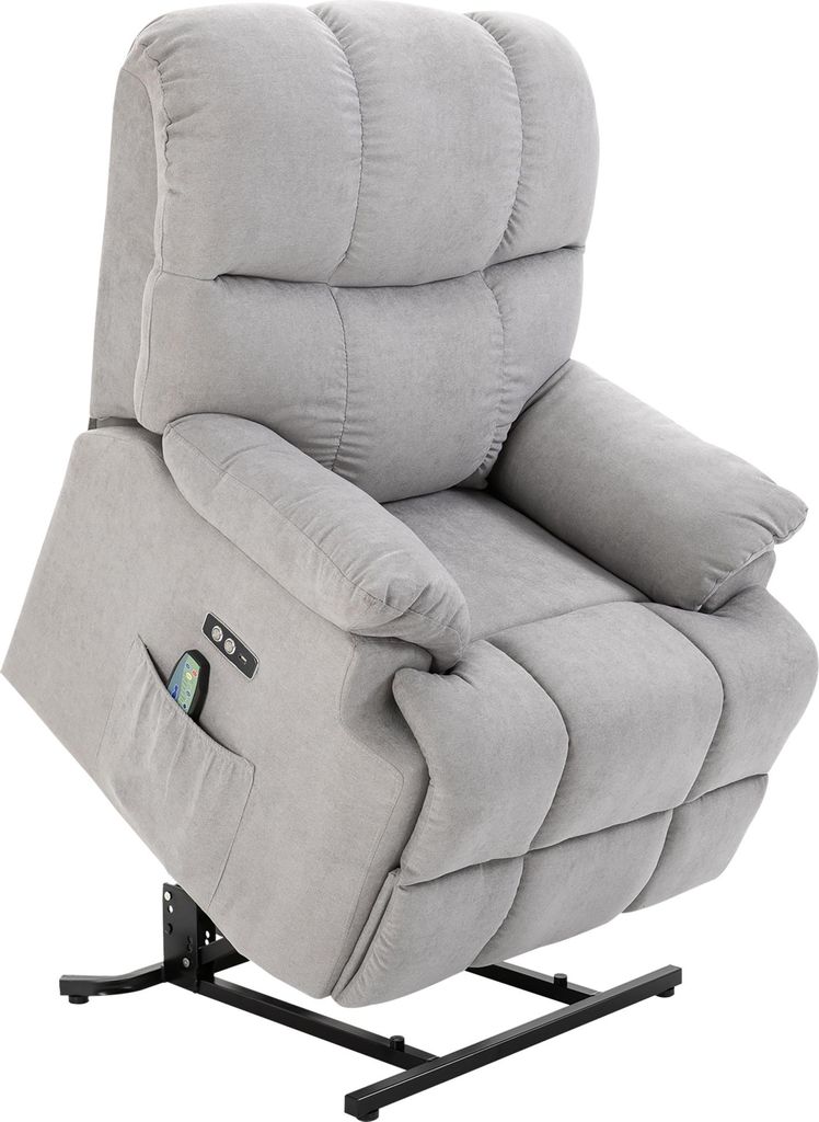 Sessel mit Aufstehhilfe, Massagesessel, Relaxsessel mit USB-Anschluss, Fernsehsessel mit Fernbedienung, Seitentasche, Neigebarer TV-Sessel mit Samt...