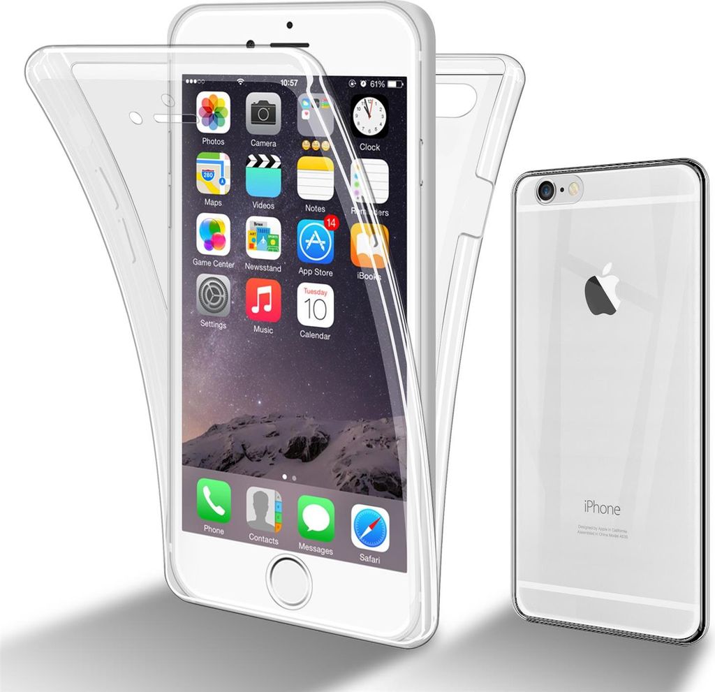 Cadorabo Schutzhülle für Apple iPhone 6 PLUS / 6S PLUS Hülle in natur 360° Etui Full Body Handyhülle Cover Case
