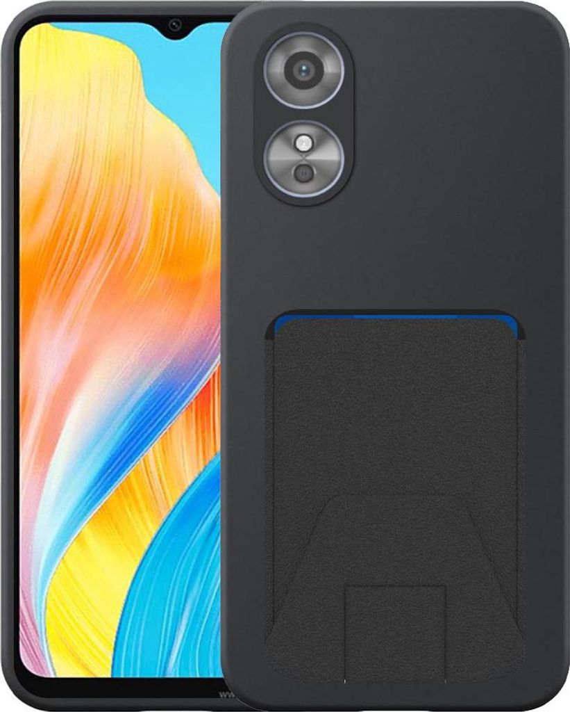 Geeignet für Oppo A18 / A38 Phone Case mit verstellbaren Leder Kartenschlitz - Flexible Back Cover Case Silikon TPU mit verstellbaren Leder Karten...