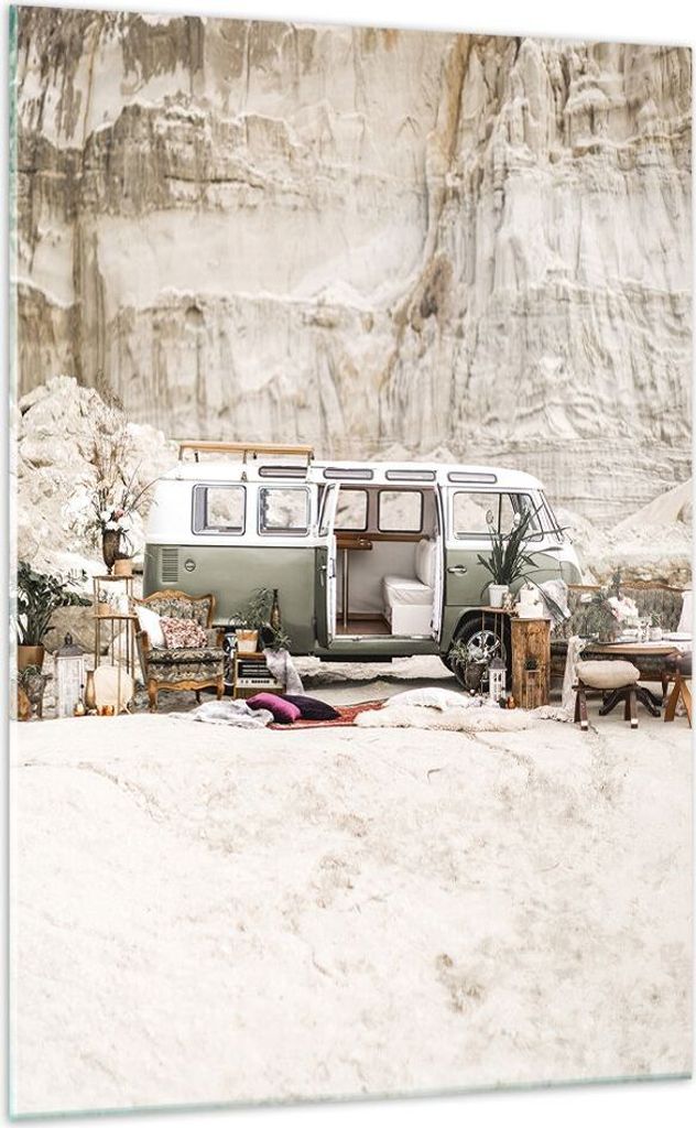Bilder auf glas - Einteilig - Wohnmobil Boho Möbel - 70x100cm - Glasbilder - Wandbilder - Bilder - zum Aufhängen bereit - Wanddekoration aus Glas...