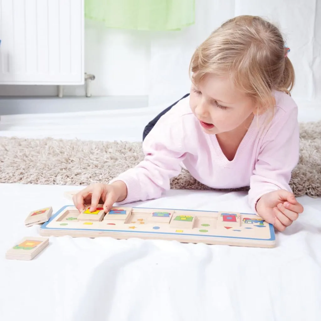Puzzle de Tri en Bois Train Beleduc - Jeu d'Éveil et d'Association