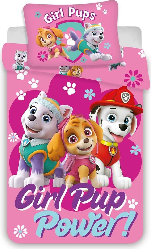 Paw Patrol Girl Power Kinder Bettwäsche 100×135 cm, 40×60 Produktbild 