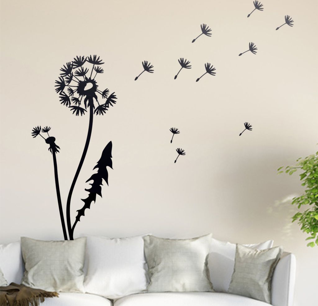 Pusteblume Set I Wandtattoo in 6 Größen - Wandaufkleber Wall Sticker - Dekoration, Küche, Wohnzimmer, Schlafzimmer, Badezimmer