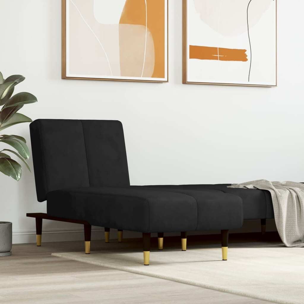 "2026 Promotion" Chaiselongue Schwarz Samt - Recamieren CC21373