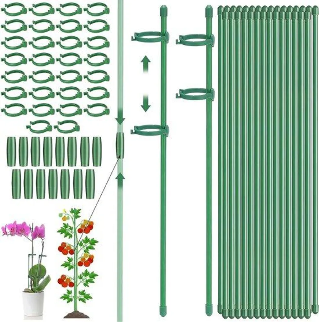 Support pour plantes de 30 cm avec 30 tiges et pinces de maintien