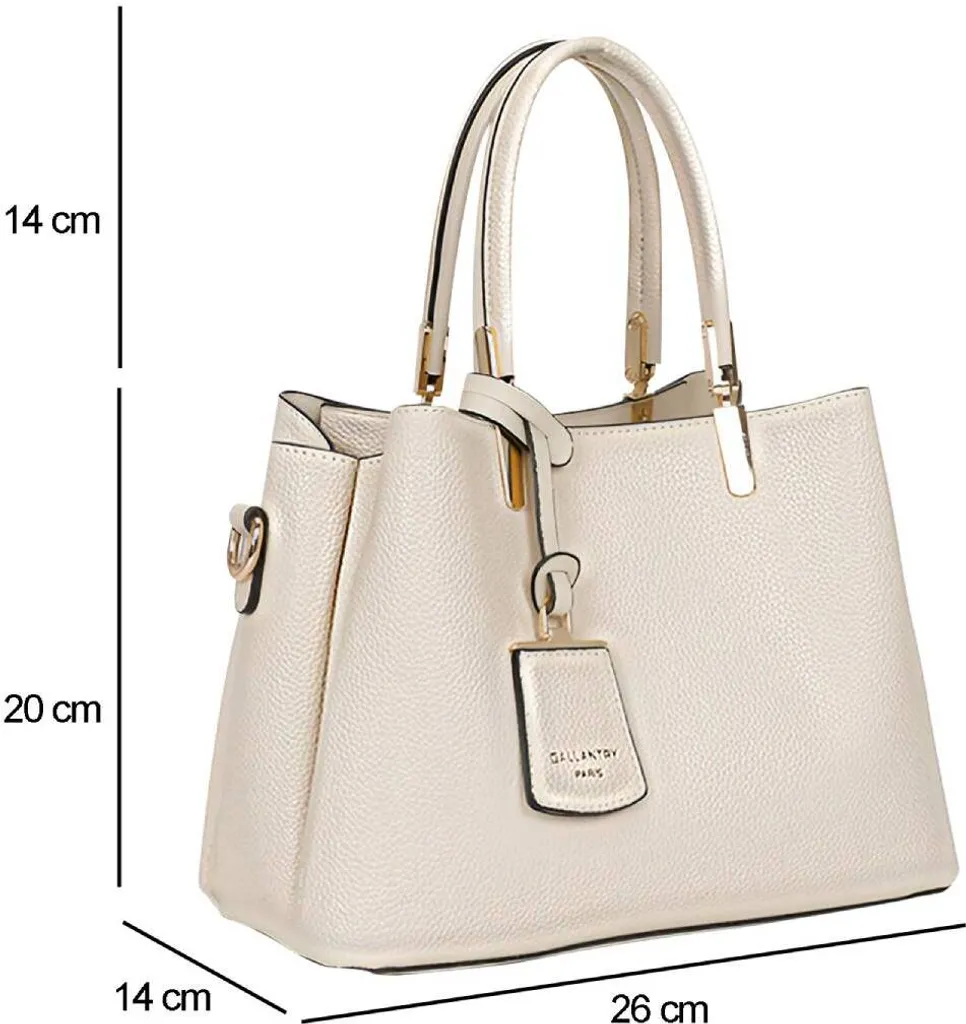 Sac à Main Beige Gallantry Multi-compartiments avec Large Bandoulière