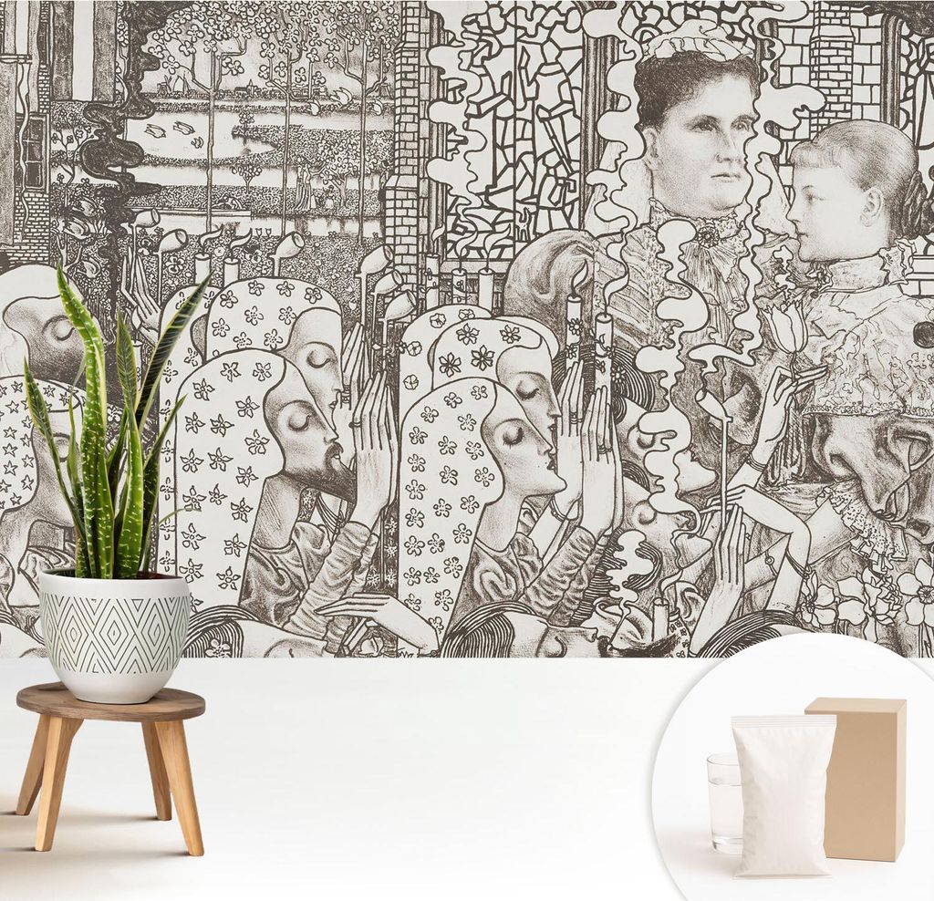 Fototapete - 208x146 cm - Tapete - Wandtapete - Wandbilder - Dekofolie - Tapete Folie - Wand - Dekoration - Wohnzimmer - Blumenporträts