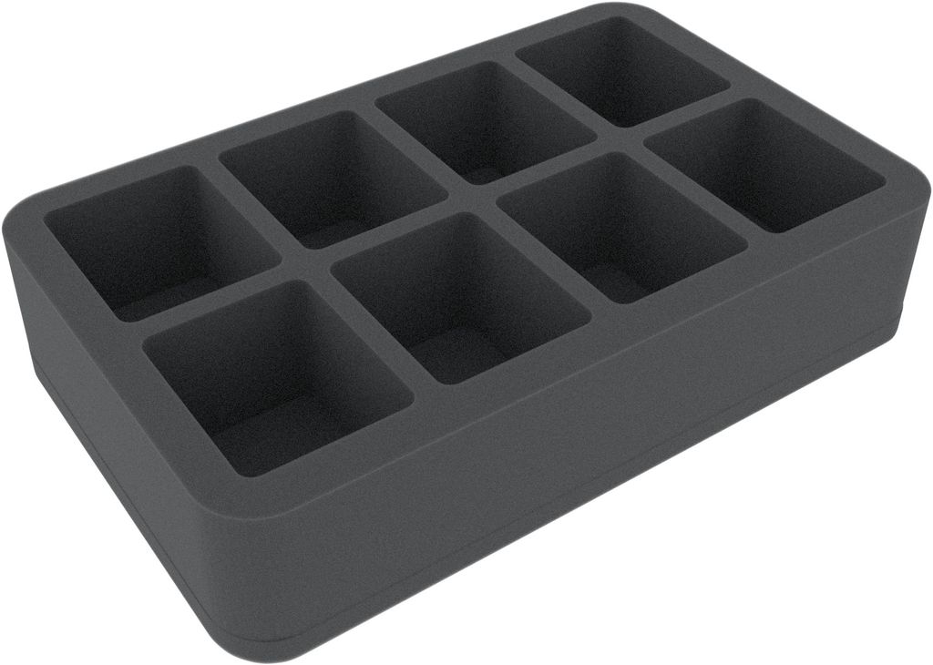Schaumstoffeinlage für Orks, 8 Fächer, Half-Size, feinporig