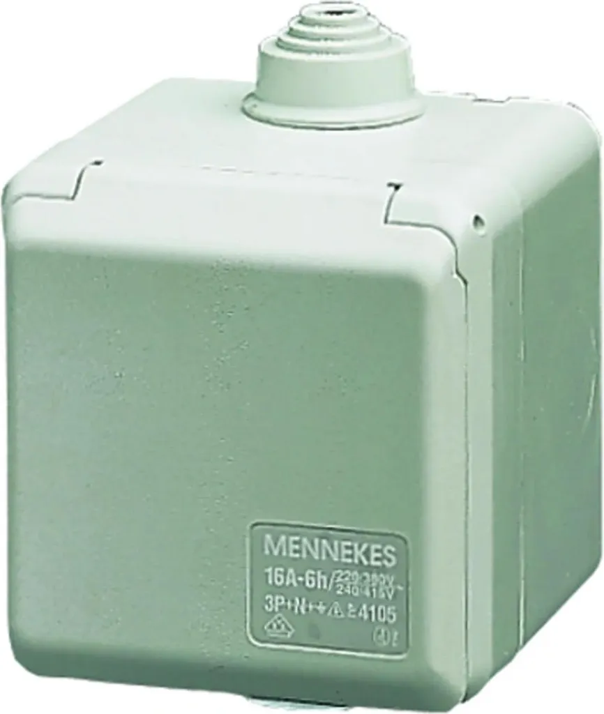 Mennekes Cepex Prise Murale CEE 16A 5P 400V 6h IP44 Gris Clair 4147