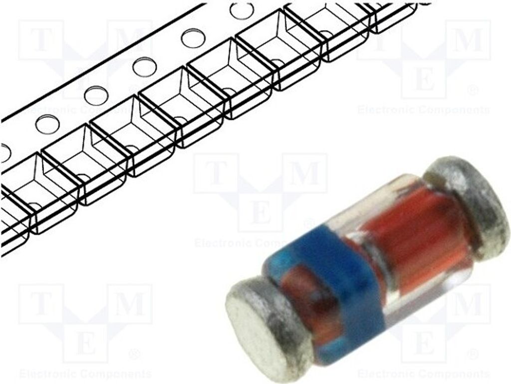 25x Diode: Zener Rolle,B 5,1V 0,5W SMD quadroM BZT55C5V1-GS08 Zener-Dioden SMD