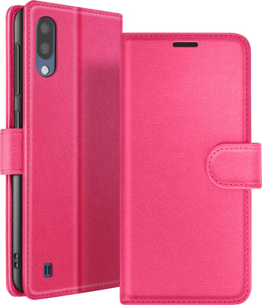 Zanaé, Portemonnaie Etui Galaxy M10 Ständer Magnetlasche, Fuchsienrot