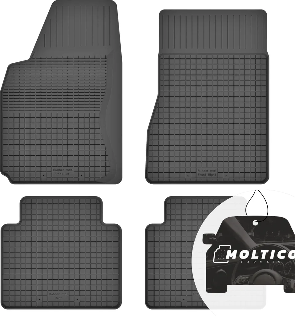 Tappetini in gomma con bordo Tappetini in gomma per auto Tappetini in gomma per auto con montaggio preciso Set di 4 pezzi - adatto per Toyota Hilux VI 1995-2005
