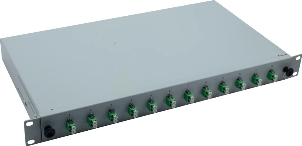 Boîtier de distribution fibre optique 12 LC/APC Duplex gris Helos