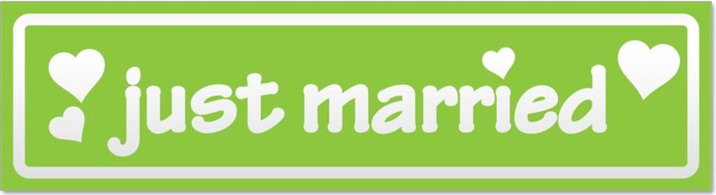 Just married invertiert Magnetschild Schild magnetisch