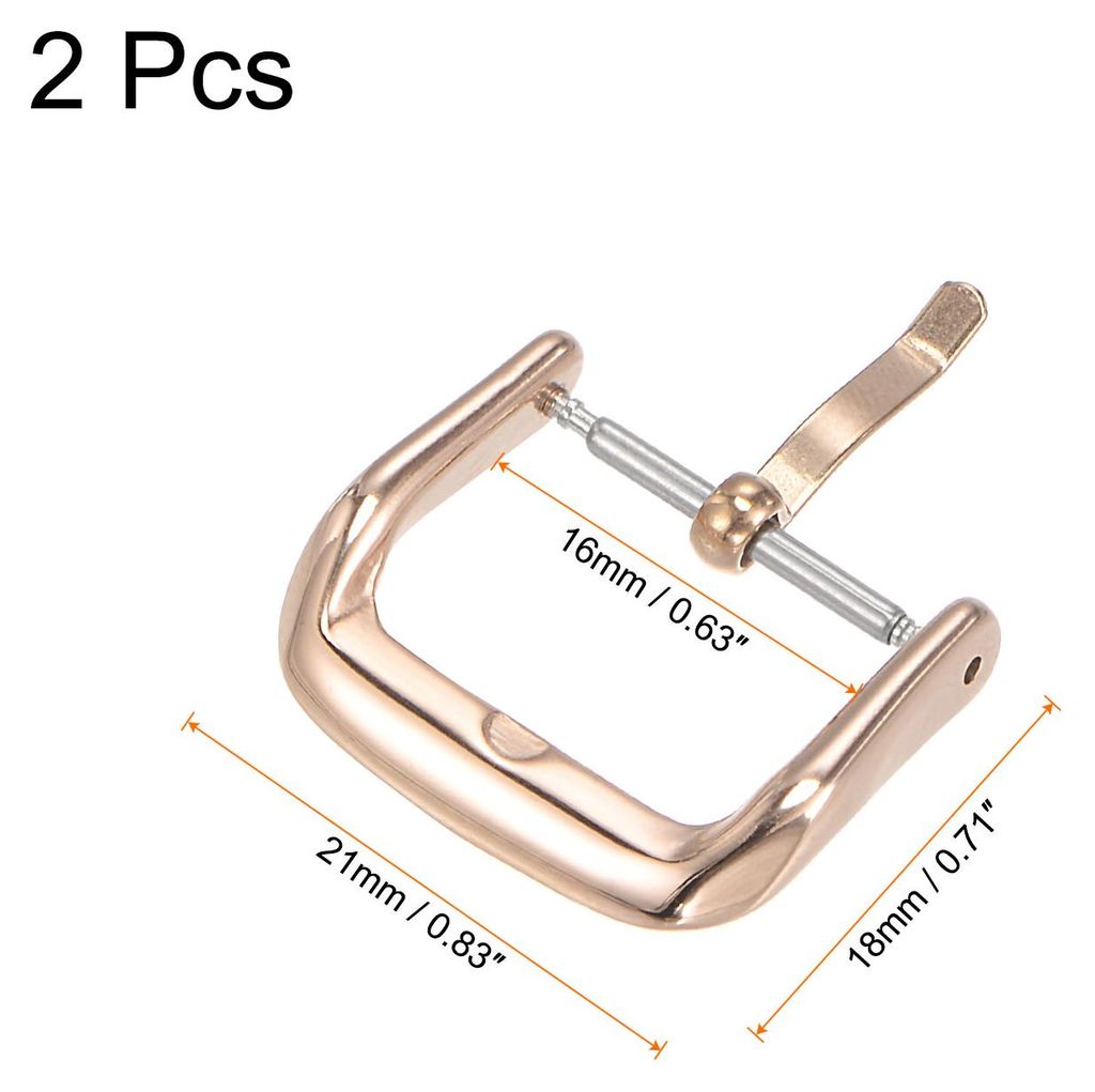 2 Stš¹ck Uhrenarmband Verschluss Ersatz 316 Edelstahl polierte PVD Schnalle RosšŠgold fš¹r 16mm breite Uhrenarmb?nder