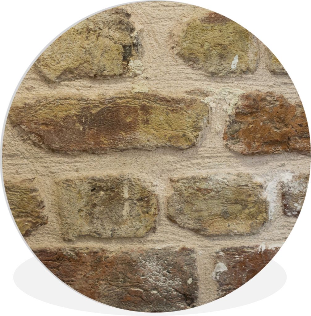 MuchoWow Rundes Wandbild - Runde Bilder Antike Backsteinmauer Ø 90 cm Kreis Wanddekoration Kunststoff - Wandkreis - Wandschmuck - Wand-Kreis - W...